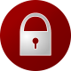 Schlosssymbol im roten Kreis, Datenschutz SILISTA